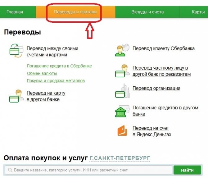 Осуществление переводов и проведение платежей