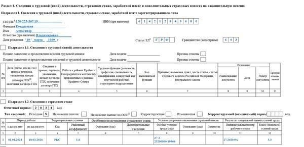 Подробные инструкции по заполнению полей личной информации в EFSS